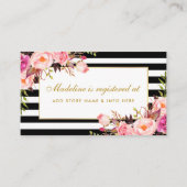 Vrijgezellenfeest Roze Gestreepte Registry Insert  Informatiekaartje (Voorkant)