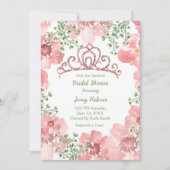 Vrijgezellenfeest Roze Glitter Crown Rozen Greener Kaart (Voorkant)