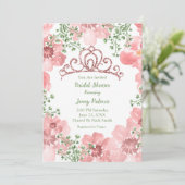 Vrijgezellenfeest Roze Glitter Crown Rozen Greener Kaart (Staand voorkant)