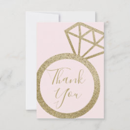 Vrijgezellenfeest Roze & Gold Glitter Verloving Ri Bedankkaart