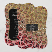 Vrijgezellenfeest Roze Goud Luipaard Dierenprint Kaart (Voorkant / Achterkant)