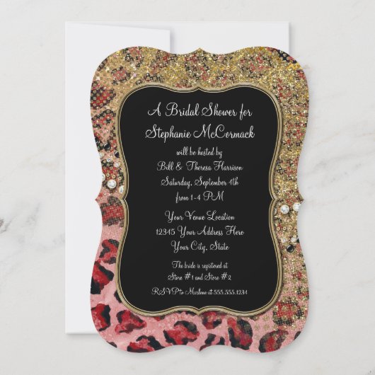 Vrijgezellenfeest Roze Goud Luipaard Dierenprint Kaart (Achterkant)