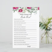 Vrijgezellenfeest Roze Hoe goed ken je Game (Staand voorkant)