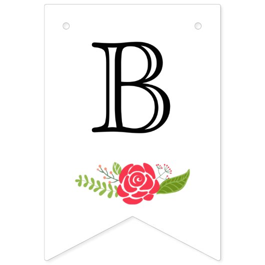 Vrijgezellenfeest roze-koraal wilde bloemen bruilo vlaggetjes (Tweede vlag)