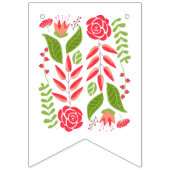 Vrijgezellenfeest Roze Koraalbloemen Trouwbloemen Vlaggetjes (Eerste vlag)