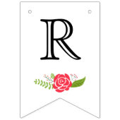 Vrijgezellenfeest Roze Koraalbloemen Trouwbloemen Vlaggetjes (Derde vlag)