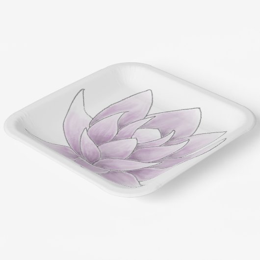 Vrijgezellenfeest Roze Lotus Papieren Bordje (Gebogen)