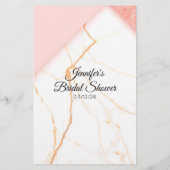 Vrijgezellenfeest roze marmer raad het dress flyer (Achterkant)