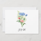 Vrijgezellenfeest Roze n Dusty Blue Ferns n Floral Kaart (Achterkant)