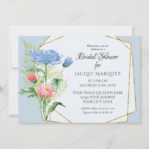 Vrijgezellenfeest Roze n Dusty Blue Ferns n Floral Kaart