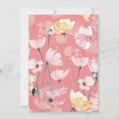 VRIJGEZELLENFEEST | Roze oppies uitnodiging (Achterkant)