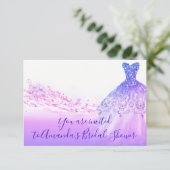 Vrijgezellenfeest Roze Paars Glitter Royal Blue Kaart (Staand voorkant)