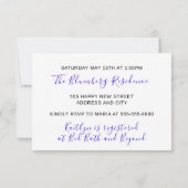 Vrijgezellenfeest Roze Paars Glitter Royal Blue Kaart (Achterkant)