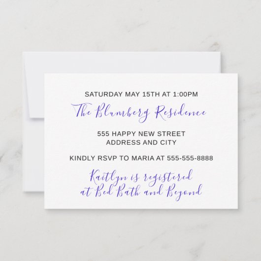 Vrijgezellenfeest Roze Paars Glitter Royal Blue Kaart (Achterkant)