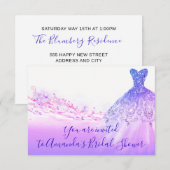 Vrijgezellenfeest Roze Paars Glitter Royal Blue Kaart (Voorkant / Achterkant)