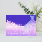 Vrijgezellenfeest Roze Paars Glitter Royal Blue Kaart (Staand voorkant)