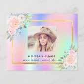 Vrijgezellenfeest roze paarse foto floral Bedankt (Achterkant)