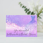 Vrijgezellenfeest Roze Paarse Glitter Ocean Tropic Kaart (Staand voorkant)