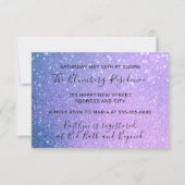 Vrijgezellenfeest Roze Paarse Glitter Ocean Tropic Kaart (Achterkant)