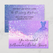 Vrijgezellenfeest Roze Paarse Glitter Ocean Tropic Kaart (Voorkant / Achterkant)