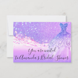 Vrijgezellenfeest Roze Paarse Glitter Ocean Tropic Kaart