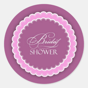 Vrijgezellenfeest Roze Paarse Polka Ronde Sticker