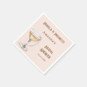 Vrijgezellenfeest roze parels prosecco servet (Hoek)