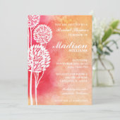 Vrijgezellenfeest Roze Perzische Ombre Trees Kaart (Staand voorkant)