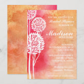 Vrijgezellenfeest Roze Perzische Ombre Trees Kaart (Voorkant / Achterkant)