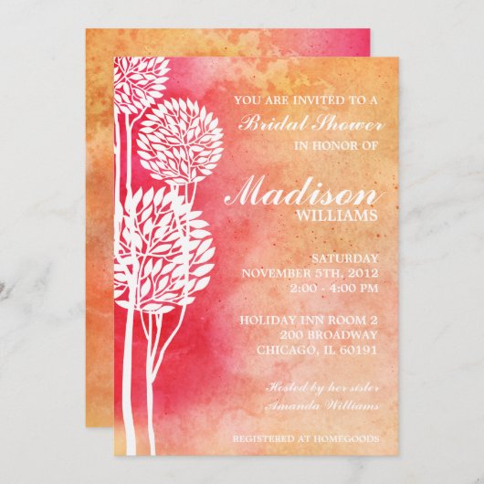 Vrijgezellenfeest Roze Perzische Ombre Trees Kaart (Voorkant / Achterkant)