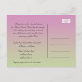 Vrijgezellenfeest, roze roodendronbloemen uitnodiging briefkaart (Achterkant)