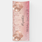 Vrijgezellenfeest roze roze goudballonnen spandoek (Verticaal)