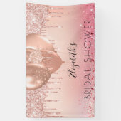 Vrijgezellenfeest roze roze roos goud glitter meis spandoek (Verticaal)