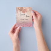 Vrijgezellenfeest roze roze roze goudprijs uitnodi flyer (Hand)