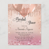 Vrijgezellenfeest roze roze roze goudprijs uitnodi flyer (Voorkant)