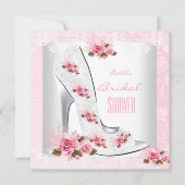 Vrijgezellenfeest Roze Roze White Lace Hi Kaart (Voorkant)