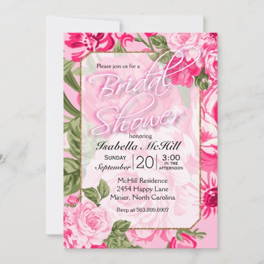 Vrijgezellenfeest -  roze Rozen Kaart (Voorkant)