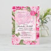 Vrijgezellenfeest -  roze Rozen Kaart (Staand voorkant)