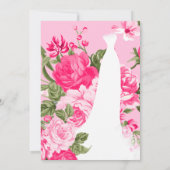 Vrijgezellenfeest -  roze Rozen Kaart (Achterkant)