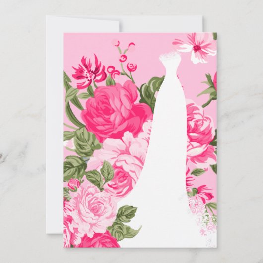 Vrijgezellenfeest -  roze Rozen Kaart (Achterkant)