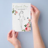 Vrijgezellenfeest roze rozen rozen raden de dress  flyer (Hand)