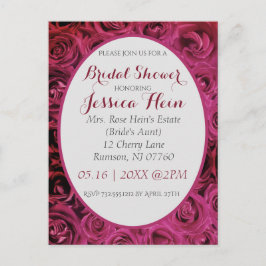 Vrijgezellenfeest roze rozenuitvindingen briefkaart