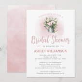 Vrijgezellenfeest Roze Sage Watering Can Rozen Kaart (Voorkant / Achterkant)