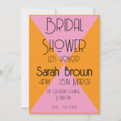 Vrijgezellenfeest roze&sinaasappel kaart (Voorkant)