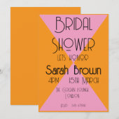 Vrijgezellenfeest roze&sinaasappel kaart (Voorkant / Achterkant)