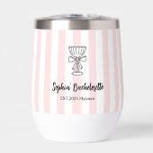 vrijgezellenfeest | Roze strepen | Naam en locatie (Voorkant)