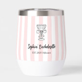 vrijgezellenfeest | Roze strepen | Naam en locatie (Achterkant)