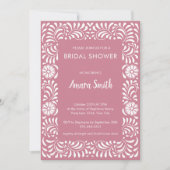 VRIJGEZELLENFEEST ROZE TALAVERA FLOWERS Invitation Kaart (Voorkant)