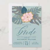 VRIJGEZELLENFEEST | Roze tropische Lily Floral Kaart (Voorkant)