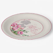 Vrijgezellenfeest Roze Tulp Rond Papieren Bordje (Gekanteld)